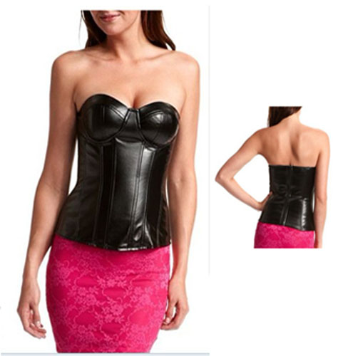 Pieced Pleather Corset